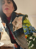 Frida Flowers Upcycled Denim Jacket