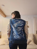 Faded Ferns & Flowery Shrooms πβπ«π Upcycled Denim Jacket