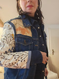 Faded Ferns & Flowery Shrooms πβπ«π Upcycled Denim Jacket