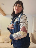 Faded Ferns & Flowery Shrooms πβπ«π Upcycled Denim Jacket