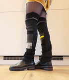 Zerowaste Patchwork Legwarmers - Darkest Night