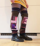 Zerowaste Patchwork Legwarmers -Candied Aubergine