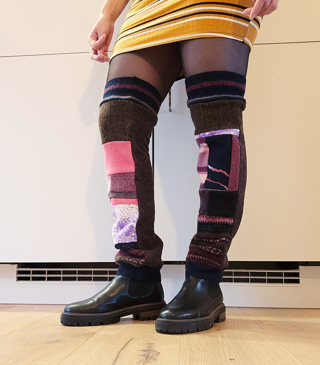 Patchwork Flower Leg Warmers 