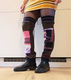 Zerowaste Patchwork Legwarmers -Candied Aubergine