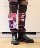 Zerowaste Patchwork Legwarmers -Candied Aubergine