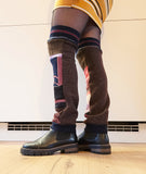 Zerowaste Patchwork Legwarmers -Candied Aubergine