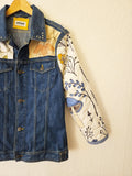 Faded Ferns & Flowery Shrooms πβπ«π Upcycled Denim Jacket