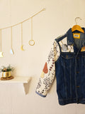 Faded Ferns & Flowery Shrooms πβπ«π Upcycled Denim Jacket