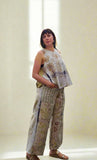 Chartreuse Shibori Eucalyptus Silk Blouse (top only)