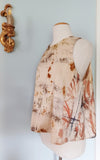 Cream Botanical Silk Ecoprinted Tank