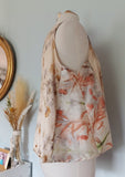 Cream Botanical Silk Ecoprinted Tank