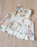 Cream Botanical Silk Ecoprinted Tank