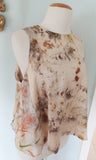 Cream Botanical Silk Ecoprinted Tank