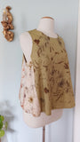 Green Botanical Silk Ecoprinted Tank