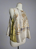 Chartreuse Shibori Eucalyptus Silk Blouse (top only)