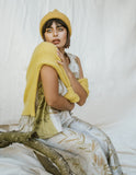Chartreuse Shibori Eucalyptus Silk Blouse (top only)