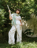 Cozy Oversized Botanically Printed Scarf - Mint