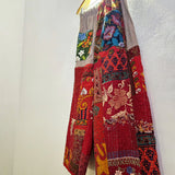 Red Patchwork Floral Panoma Pants  ONE-SIZE-FITS-MOST