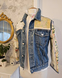 Cyanotype Quilted Patchwork Upcycled Denim Jacket