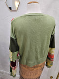 Mushroom Love ππ Upcycled Green Cardigan Medium-Large