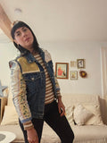 Cyanotype Quilted Patchwork Upcycled Denim Jacket