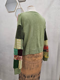 Mushroom Love ππ Upcycled Green Cardigan Medium-Large