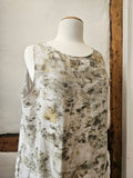 Raw Silk Botanical Print Sheath Dress + Square Pockets