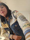 Cyanotype Quilted Patchwork Upcycled Denim Jacket