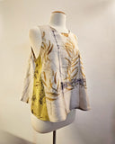 Chartreuse Shibori Eucalyptus Silk Blouse (top only)