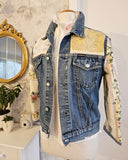 Cyanotype Quilted Patchwork Upcycled Denim Jacket