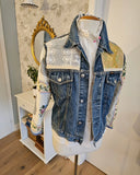 Cyanotype Quilted Patchwork Upcycled Denim Jacket