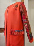 Red Hot 60's Midi Quilted Embellished Jacket