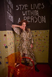 Raw Silk Botanical Print Sheath Dress + Square Pockets