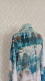 Tides & Meadows Aqua Eco Print Oversized Pullover