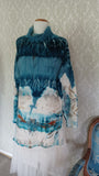 Tides & Meadows Aqua Eco Print Oversized Pullover