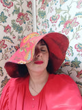 Wandering Rose - Reversible Denim & Barkcloth Bucket Hat