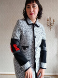 Long Monochrome Boucle Stretch Knit Sweater - MEDIUM/LARGE
