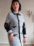 Long Monochrome Boucle Stretch Knit Sweater - MEDIUM/LARGE