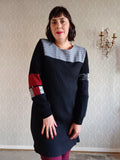 Red Pop Monochrome Sweater Shift Dress - MEDIUM/LARGE