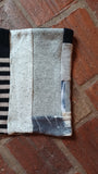 Charcoal Eucalyptus Eco Printed Hooded Cowl Scarf - REVERSIBLE