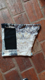Charcoal Eucalyptus Eco Printed Hooded Cowl Scarf - REVERSIBLE