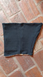 Charcoal Eucalyptus Eco Printed Hooded Cowl Scarf - REVERSIBLE