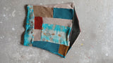 Turquoise & Saffron Eco Printed Hooded Cowl Scarf - REVERSIBLE
