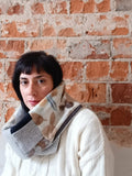 Sandstone Eco Printed Hooded Cowl Scarf - REVERSIBLE