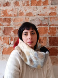 Sandstone Eco Printed Hooded Cowl Scarf - REVERSIBLE