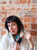 Sandstone Eco Printed Hooded Cowl Scarf - REVERSIBLE