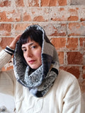 Night Sky Eco Printed Hooded Cowl Scarf REVERSIBLE