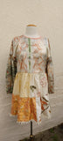 Tuscan Light Patchwork Silk Dress Botanical Bohemia