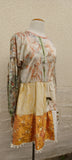 Tuscan Light Patchwork Silk Dress Botanical Bohemia
