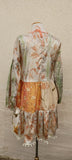 Tuscan Light Patchwork Silk Dress Botanical Bohemia